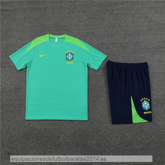Nuevo Entrenamiento Conjunto Completo Brasil 2024 Verde Azul Baratas